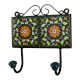 Forest Green Yellow Floral Tiles Hooks